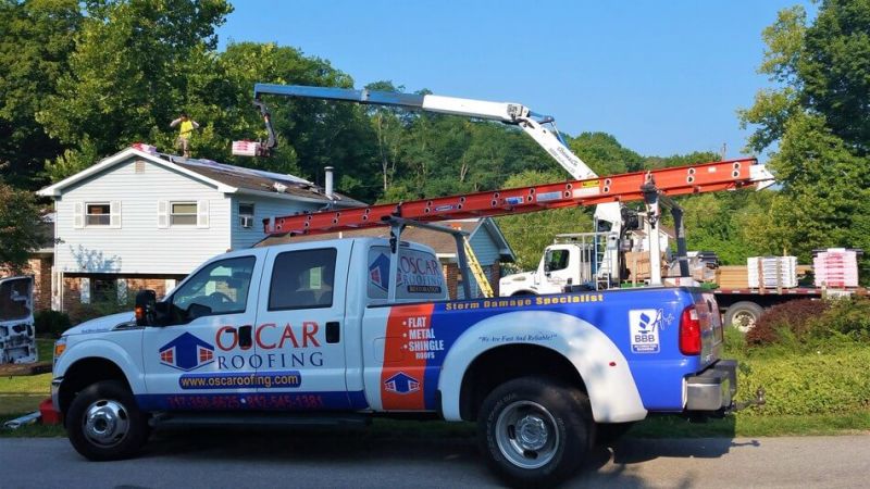 local bloomington company dropping off shingles for a new installation